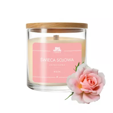 Big Nature Świeca sojowa zapachowa Róża 150 g