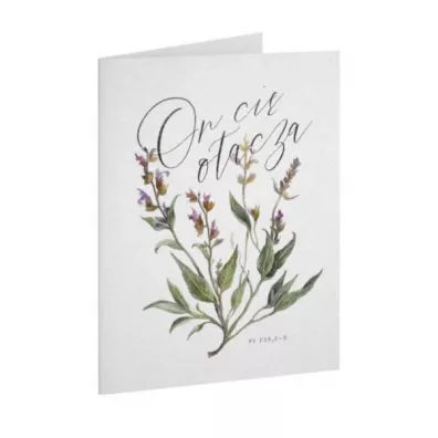 Kartka Dobro - ON - On cię otacza - szałwia