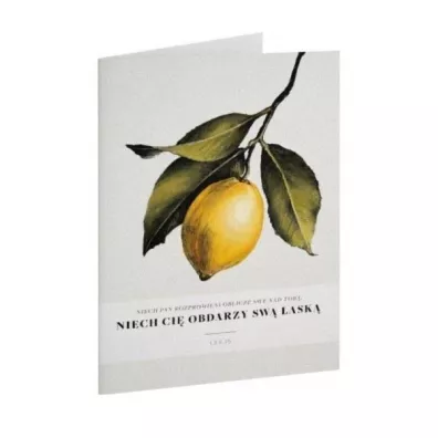 Kartka składana - Niech Pan - cytryna