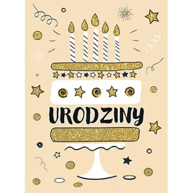Henry Karnet B6 Urodziny - Tort brokat