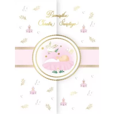 Henry Karnet A5 koperta Chrzest różowy