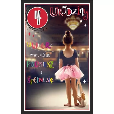 AbCard Kartka okolicznościowa Urodziny 4 dziewczynka