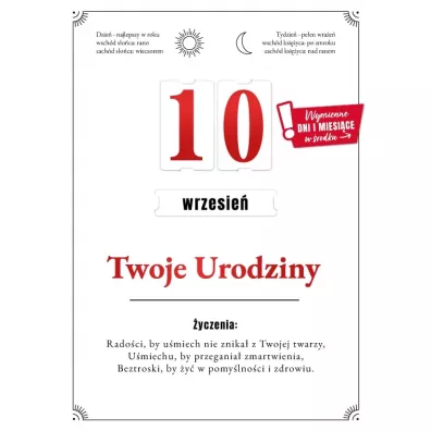 Armin Style Karnet Urodziny wymienne cyfry