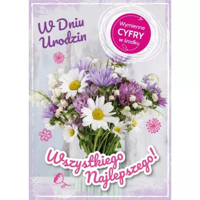 Armin Style Karnet Urodziny wymienne cyfry