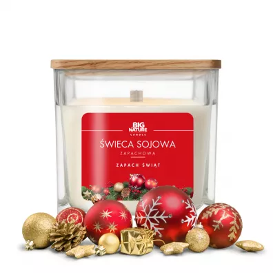 Big Nature Świeca sojowa Zapach Świąt 450 g