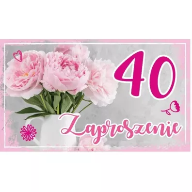 Zaproszenie Urodziny 40 (10szt)