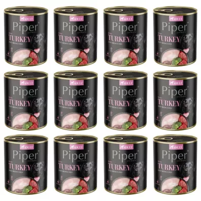 Piper Mokra karma z indykiem i brokułem dla psa Zgrzewka 12 x 800 g