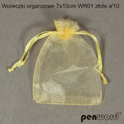 Woreczki organzowe złote 7x10cm