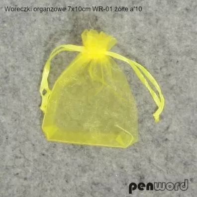 Woreczki organzowe żółte 7x10cm