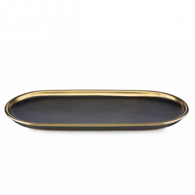 HowHomely Taca dekoracyjna Lovia Black Gold 32 cm