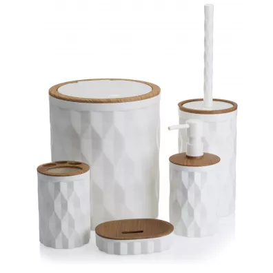 HowHomely Zestaw łazienkowy Reina/drewno biały