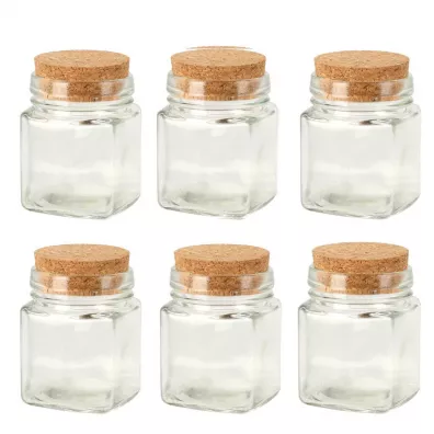 Excellent Houseware Zestaw szklanych pojemników 6 x 160 ml