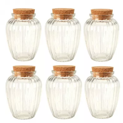 Excellent Houseware Zestaw szklanych pojemników 6 x 280 ml