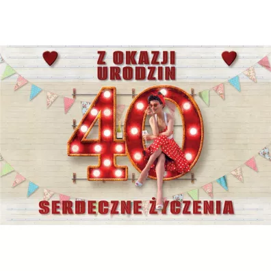 Zaproszenie Urodziny 40 (10szt)