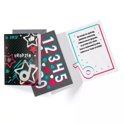Kukartka Karnet B6 Urodziny dziecięce (wymienne cyfry)