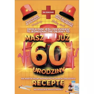 Karnet Urodzinowy z receptą 60