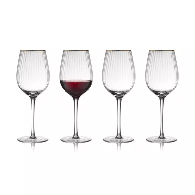 Lyngby Glas Kieliszki do czerwonego wina Palermo złote 27579 4 x 400 ml 4 szt.