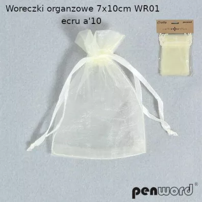 Woreczki organzowe ecru 7x10cm