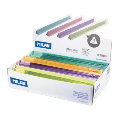 Milan Linijka plastikowa trójkątna New Look 15 cm 60 szt.