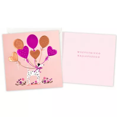 Kukartka Karnet Wszystkiego najlepszego (pies)