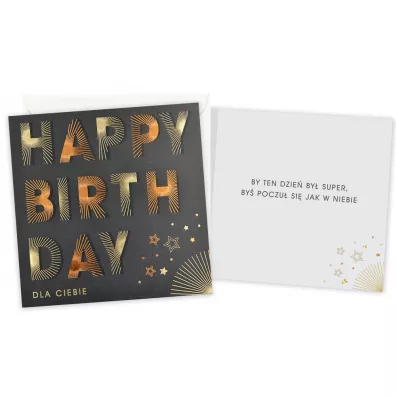 Kukartka Karnet Urodziny (męskie, happy birthday)