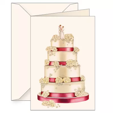 Karnet B6 z kopertą Ślub tort Para Młoda