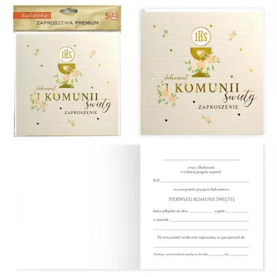 Kukartka Zaproszenie Komunia 5szt