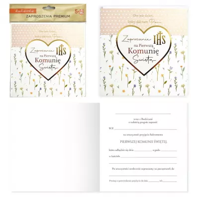 Kukartka Zaproszenie Komunia 5szt
