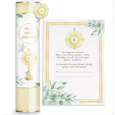 Tuba Pamiątka Komunijna. Gołąb z hostią