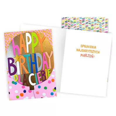 Kukartka Karnet Urodziny damskie (balon)