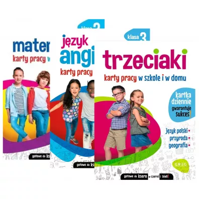 Pakiet Matematyka. Karty pracy w szkole i w domu. Klasa 3, Język angielski. Karty pracy w szkole i w domu. Klasa 3, Trzeciaki. Karty pracy w szkole i w domu