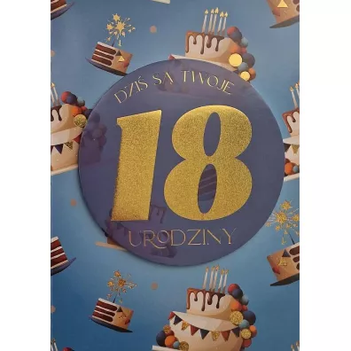 Karnet Urodziny 18 męskie
