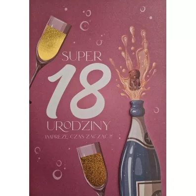 Karnet Urodziny 18 damskie