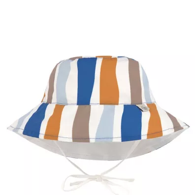 Lassig Dwustronny kapelusz przeciwsłoneczny UV80 Splash & Fun Fale blue/nature, rozm. 50/51