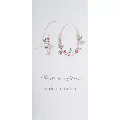 Karnet Urodziny 40 DL U17 - Kwiaty