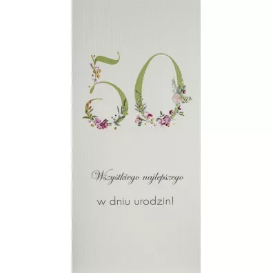 Karnet Urodziny 50 DL U18 - Kwiaty