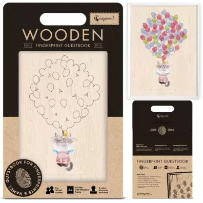 Cozywood Księga gości na odciski palców Kot