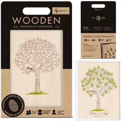 Cozywood Księga gości na odciski palców Ślub Drzewo życia