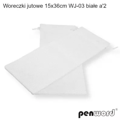 Polsirhurt Woreczki jutowe białe 36x15cm 2szt