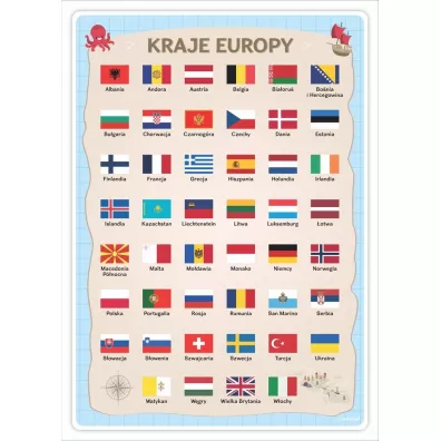 Plakat edukacyjny - Kraje Europy A3