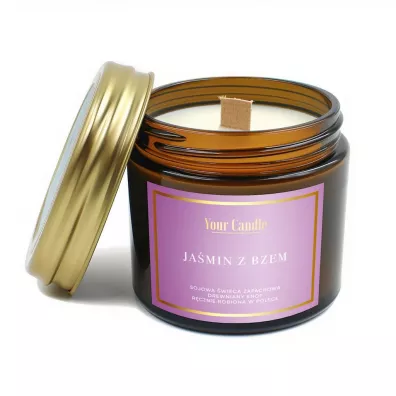 Your Candle Świeca sojowa zapachowa z drewnianym knotem jaśmin z bzem 120 ml