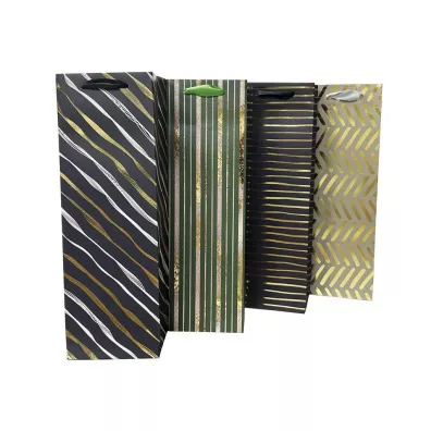 incood. Torba prezentowa 12x36 pasy, granat, zieleń mix