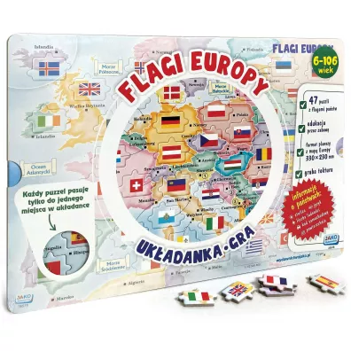 Puzzle Układanka/gra Flagi Europy Wydawnictwo Jako