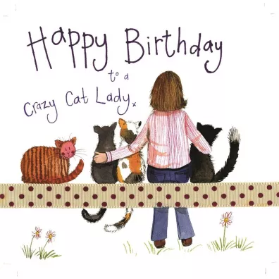 Alex Clark Karnet Urodziny S178 Crazy Cat Lady Kociara