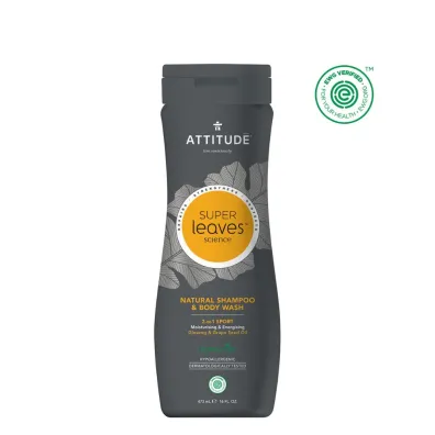 Attitude Attitude, MEN, Szampon i płyn do mycia ciała 2 w 1, SPORTS MEN, 473mL