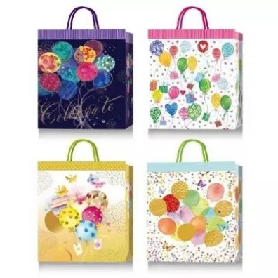 Torebka ozdobna 51x72x18cm urodziny mix ROZETTE