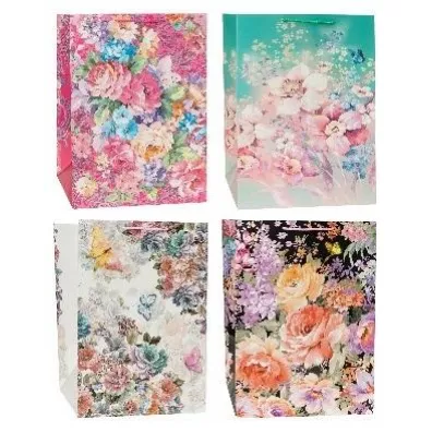 Torebka ozdobna 51x72x18cm kwiaty mix ROZETTE