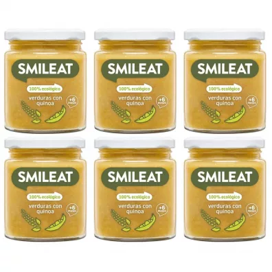 Smileat Słoiczek z ekologicznymi warzywami i komosą ryżową po 6 miesiącu Zestaw 6 x 230 g Bio