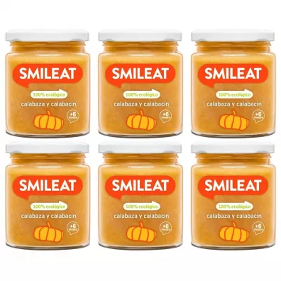 Smileat Słoiczek z ekologiczną dynią i cukinią po 6 miesiącu Zestaw 6 x 230 g Bio