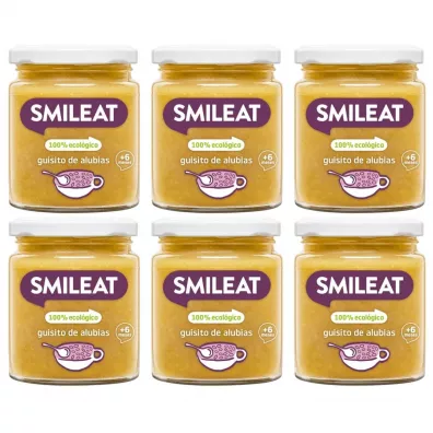 Smileat Słoiczek z ekologicznym gulaszem z fasoli po 6 miesiącu Zestaw 6 x 230 g Bio